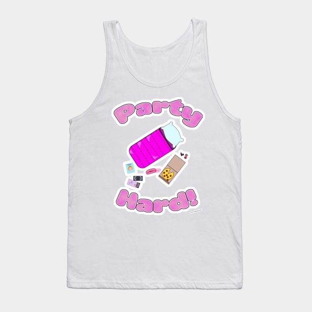 Slumber Party Hard Funny Slogan Cartoon Fun Tank Top by Tshirtfort